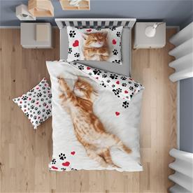 Sängkläder med kattmotiv ”Sweet Dreams” – 100 procent bomull-3