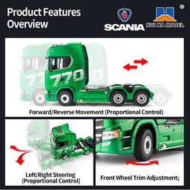 Scania 770 S V8 fjärrstyrd lastbil 1:18 19CH 2,4G-9