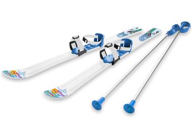 Skidor till Barn 70 cm med skidstavar, Vit/Blå