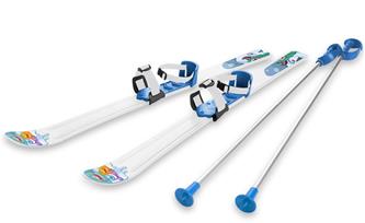 Skidor till Barn 90 cm med skidstavar, Vit/Blå
