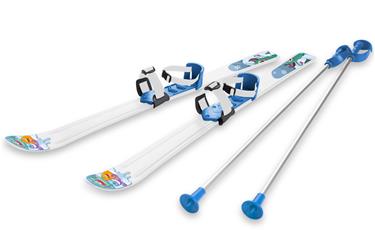Skidor till Barn 90 cm med skidstavar, Vit/Blå