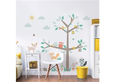 Skog trä och vänner Jättefigur Wallsticker