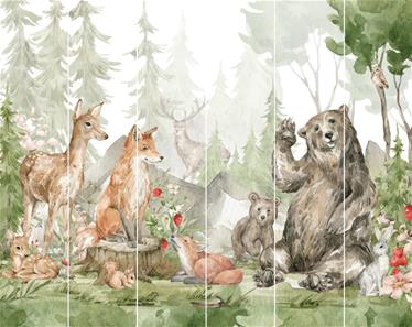 Skogens djur tapet 243 x 305 cm (2022 model)-2