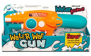 Space vattenpistol med pump, 40 cm – orange/turkos