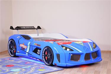 Speed Tuning 4WD Bilsäng med komplett LED-Ljus och ljudpaket, blå-4
