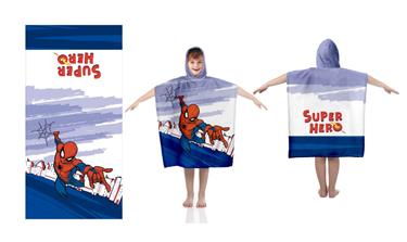 Spiderman Poncho badhandduk med huva - 100 procent bomull-2