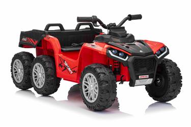 Sport EL-ATV 22,2 V med 6 hjul, litiumbatteri, lädersäte, gummi, röd-14