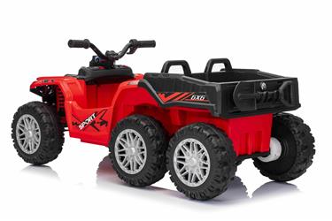 Sport EL-ATV 22,2 V med 6 hjul, litiumbatteri, lädersäte, gummi, röd-15