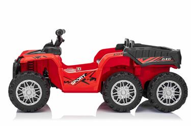 Sport EL-ATV 22,2 V med 6 hjul, litiumbatteri, lädersäte, gummi, röd-2