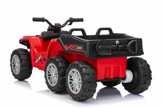 Sport EL-ATV 22,2 V med 6 hjul, litiumbatteri, lädersäte, gummi, röd-3
