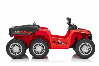 Sport EL-ATV 22,2 V med 6 hjul, litiumbatteri, lädersäte, gummi, röd-4