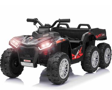 Sport EL-ATV 22,2 V med 6 hjul, litiumbatteri, lädersäte - svart