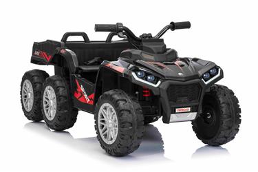 Sport EL-ATV 22,2 V med 6 hjul, litiumbatteri, lädersäte - svart-11