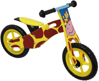 Springcykel Giraff i trä med riktiga lufthjul