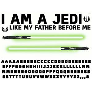 Star Wars ''I AM A JEDI, Like my father before me'' Wallstickers-4