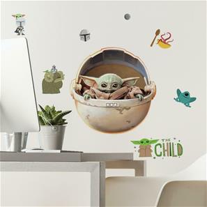 Star Wars Mandalorian - Painted Baby Yoda Wallstickers