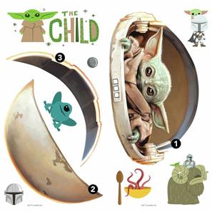 Star Wars Mandalorian - Painted Baby Yoda Wallstickers-4