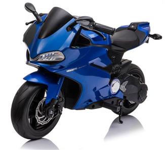 Street Racer EL Motorcykel 24V 250W m/gummihjul och lädersäte, blå