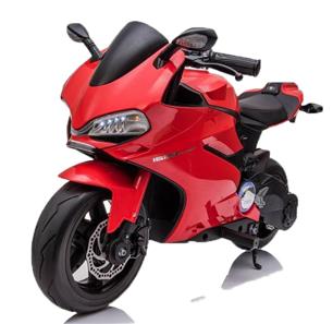 Street Racer EL Motorcykel 24V 250W m/gummihjul och lädersäte, Röd