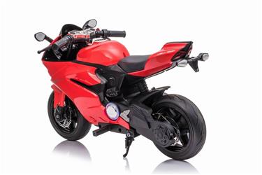 Street Racer EL Motorcykel 24V 250W m/gummihjul och lädersäte, Röd-3