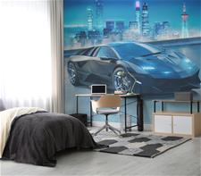 Super Sports Car tapet för barnrummet 243 x 305 cm
