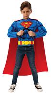 Superman Muskeltopp och mantel Utklädning