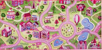 Sweet Town Bil barnmatta  95 x 200 cm