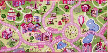 Sweet Town Bil barnmatta  95 x 200 cm