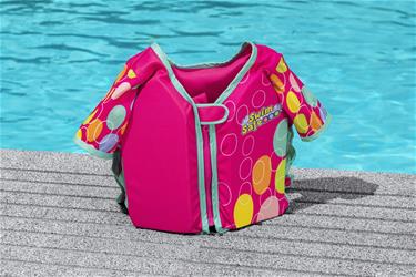 Swim Safe ABC Sim Träningsväst UPF 50+ m/ärmar, Skum 11-30 kg Pink-5