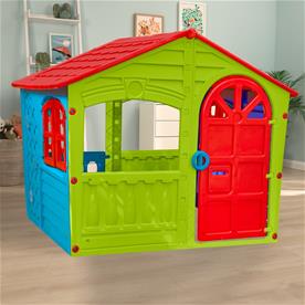 The House of Fun Lekstuga i plast, grön/blå/röd-4