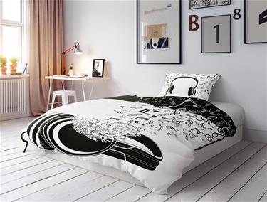 Tonårs-sängkläder med musikmotiv 140 x 200 cm – 100 % bomull-2
