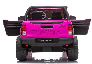 Toyota Hilux 24v elbil m/2x24V 240W motor + lädersäte + gummihjul, rosa-10