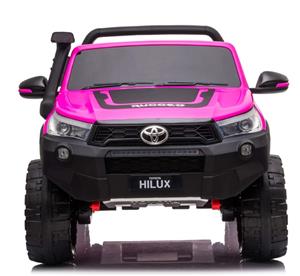 Toyota Hilux 24v elbil m/2x24V 240W motor + lädersäte + gummihjul, rosa-2