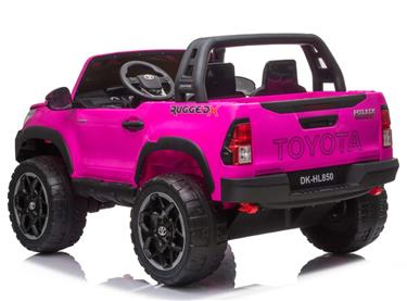 Toyota Hilux 24v elbil m/2x24V 240W motor + lädersäte + gummihjul, rosa-4
