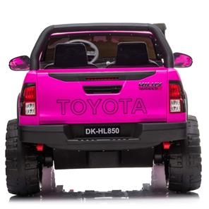 Toyota Hilux 24v elbil m/2x24V 240W motor + lädersäte + gummihjul, rosa-5