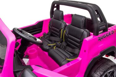 Toyota Hilux 24v elbil m/2x24V 240W motor + lädersäte + gummihjul, rosa-7