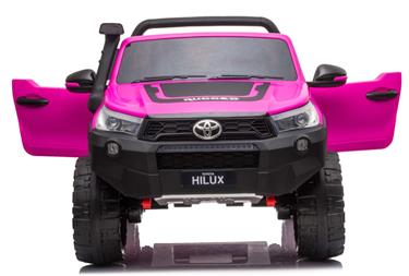 Toyota Hilux 24v elbil m/2x24V 240W motor + lädersäte + gummihjul, rosa-9