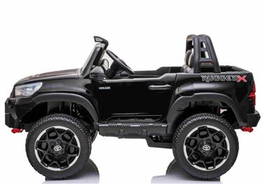 Toyota Hilux 24v elbil m/2x24V 240W motor + lädersäte + gummihjul, svart-2
