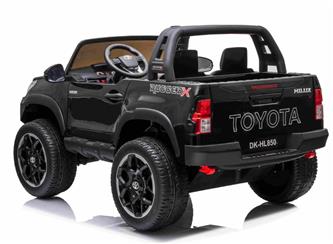 Toyota Hilux 24v elbil m/2x24V 240W motor + lädersäte + gummihjul, svart-5