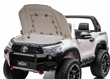 Toyota Hilux 24v elbil m/2x24V 240W motor + lädersäte + gummihjul, vit-7