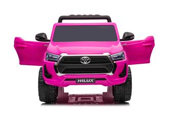 Toyota Hilux Elbil för barn XL m/2.4G + Gummihjul + Lädersäte Rosa-10