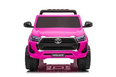 Toyota Hilux Elbil för barn XL m/2.4G + Gummihjul + Lädersäte Rosa-2