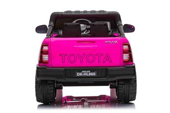 Toyota Hilux Elbil för barn XL m/2.4G + Gummihjul + Lädersäte Rosa-9