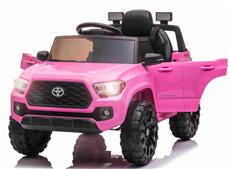 Toyota Tacoma El-Bil till Barn 12V  m/Lädersäte +2.4G Fjärrkontroll, Pink
