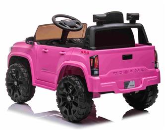Toyota Tacoma El-Bil till Barn 12V  m/Lädersäte +2.4G Fjärrkontroll, Pink-6