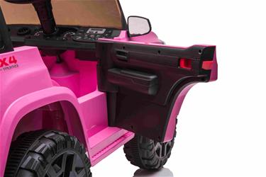Toyota Tacoma El-Bil till Barn 12V  m/Lädersäte +2.4G Fjärrkontroll, Pink-9
