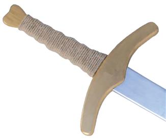 Trä 2-handssvärd, 110 cm silver/guld-2