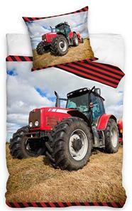 Traktor Röd Sängkläder 140x200 cm – 100 procent bomull