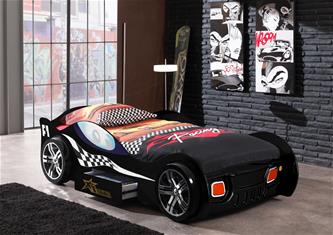 Turbo Racing bilsäng med låda, Svart-2