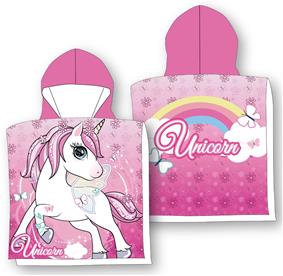Unicorn poncho-badhandduk med huva - 100 procent bomull